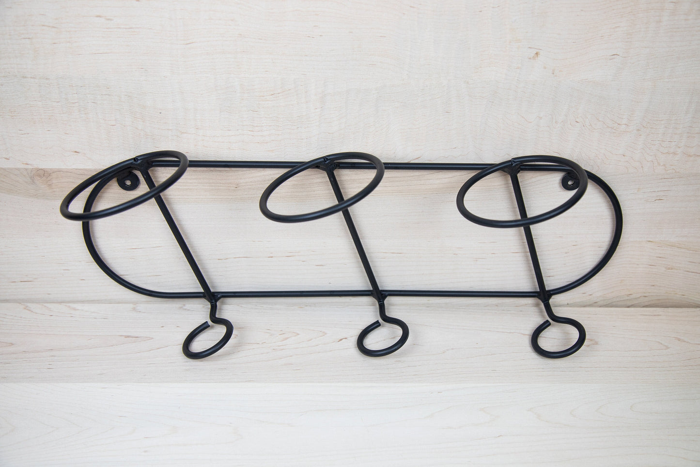 Wrought Iron Wine Rack - 3 Bottle - Amish Handcrafted