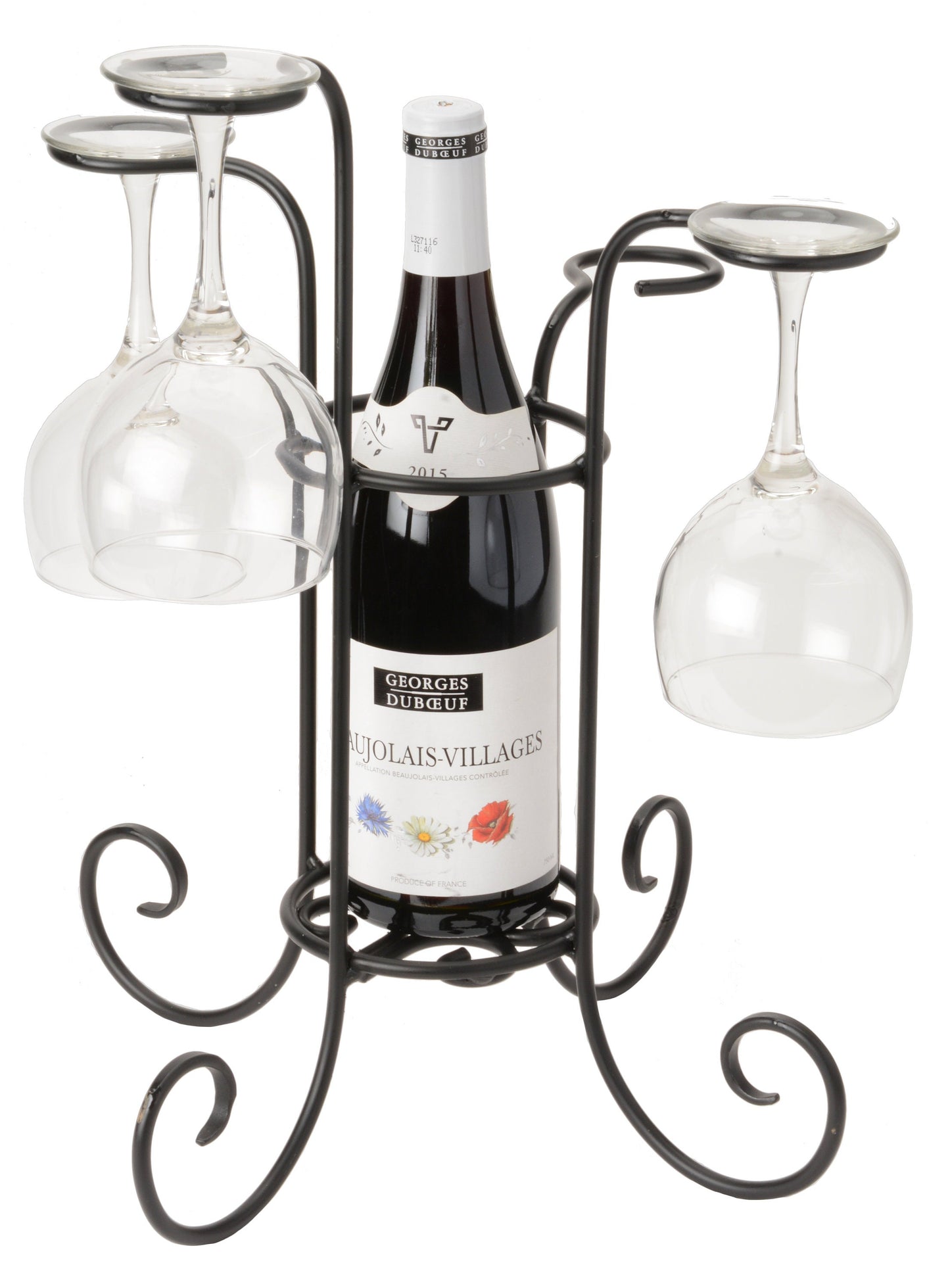 Tabletop Wine Bottle & Glass Stand Centerpiece- Amish Made