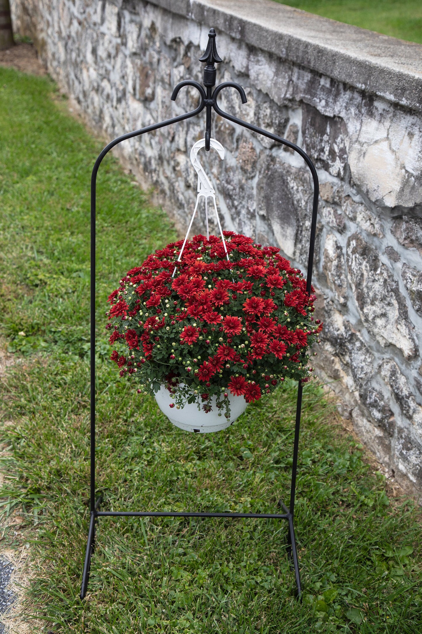 Arched Metal Hanging Flower Pot Holder Hook - 45" tall - Amish made in the USA