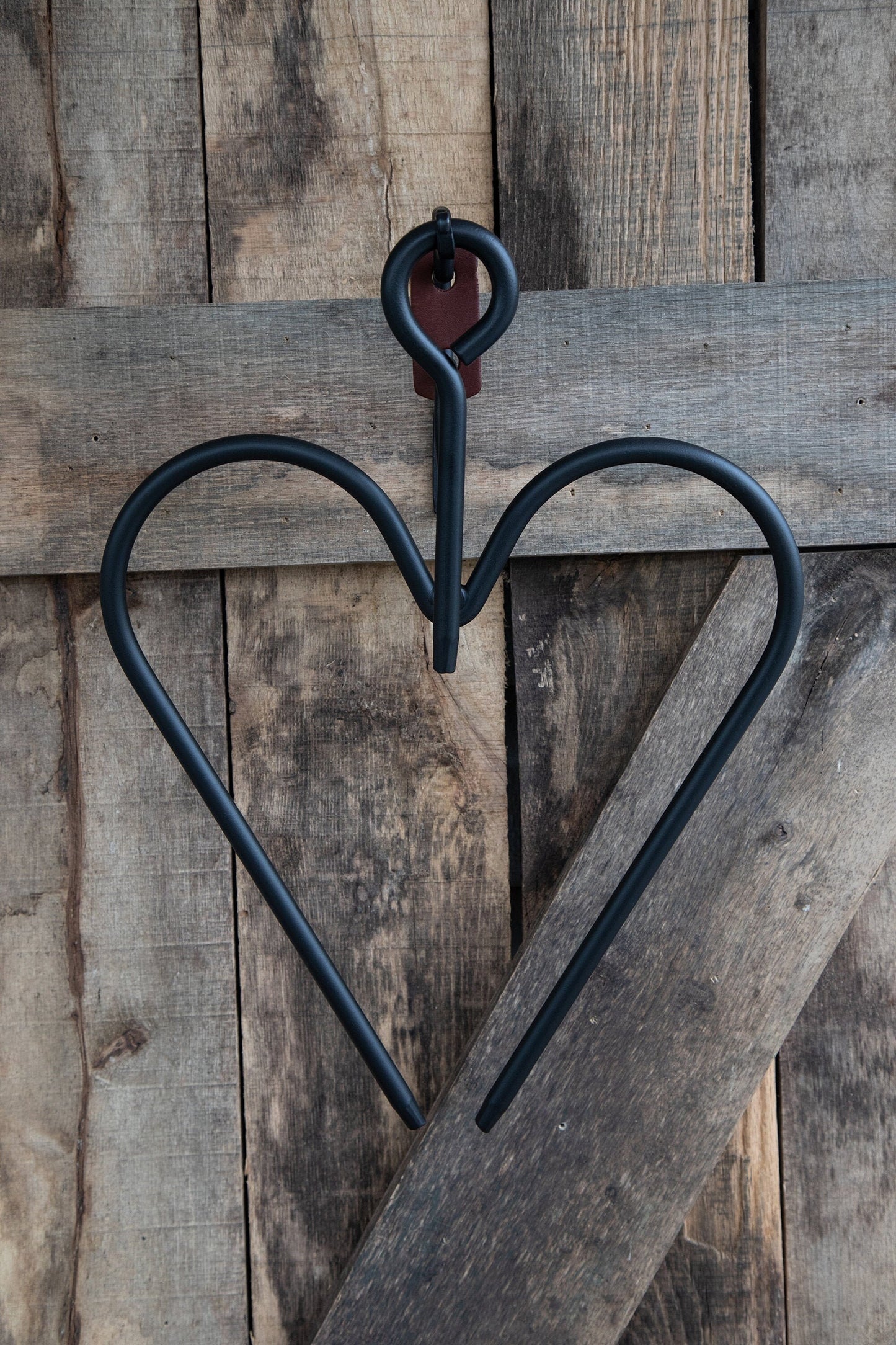 Heart Shaped Dinner Bell Chime - Black Wrought Iron - Small & large size - Amish made