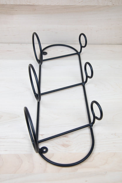 Wrought Iron Wine Rack - 3 Bottle - Amish Handcrafted