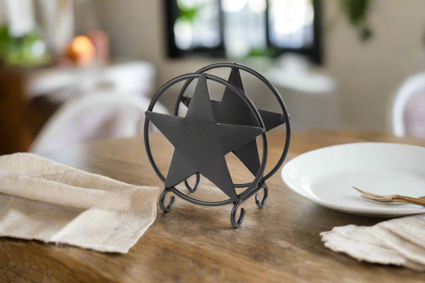 Wrought iron Star Napkin Holder - Amish made