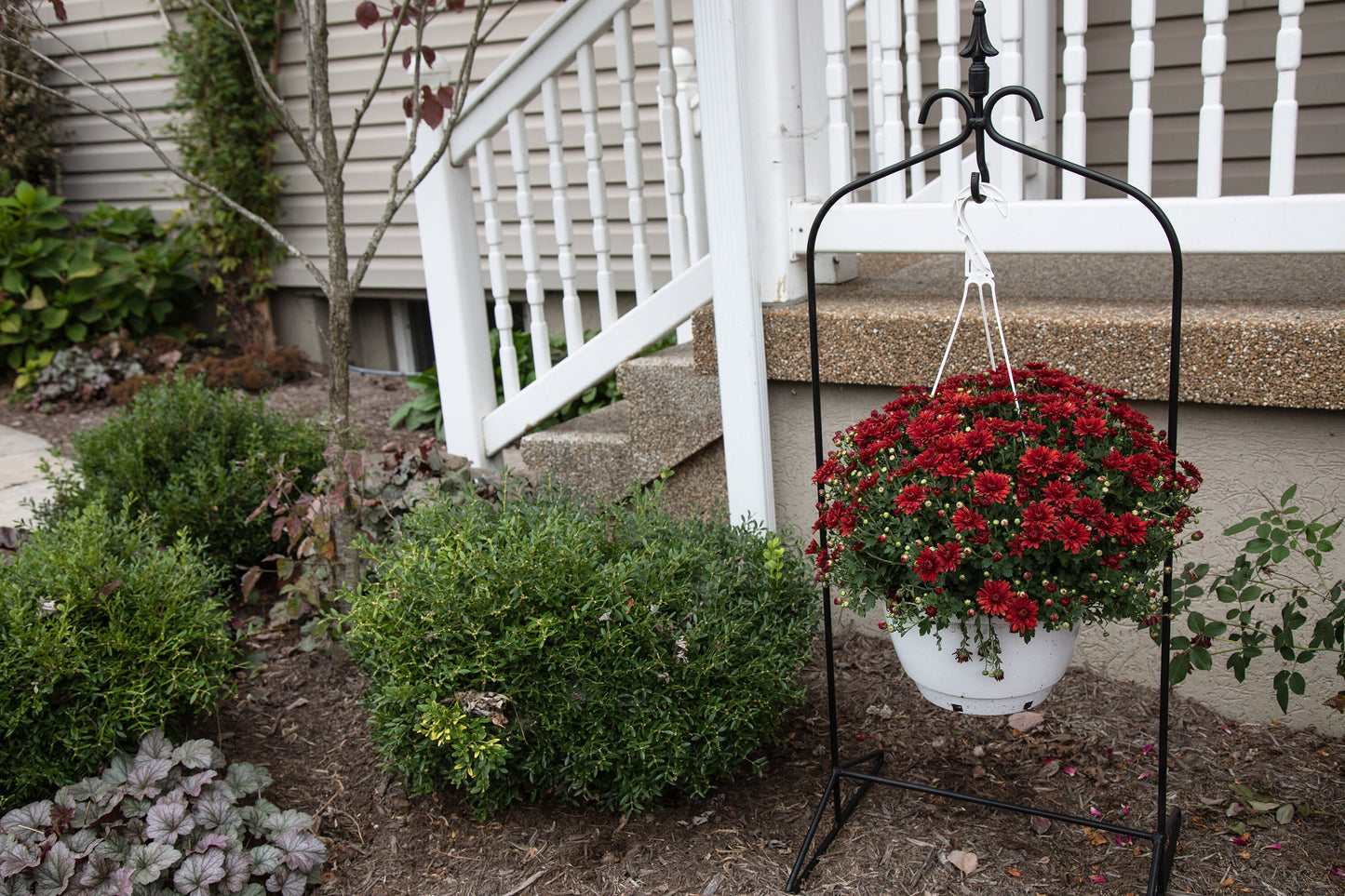 Arched Metal Hanging Flower Pot Holder Hook - 45" tall - Amish made in the USA