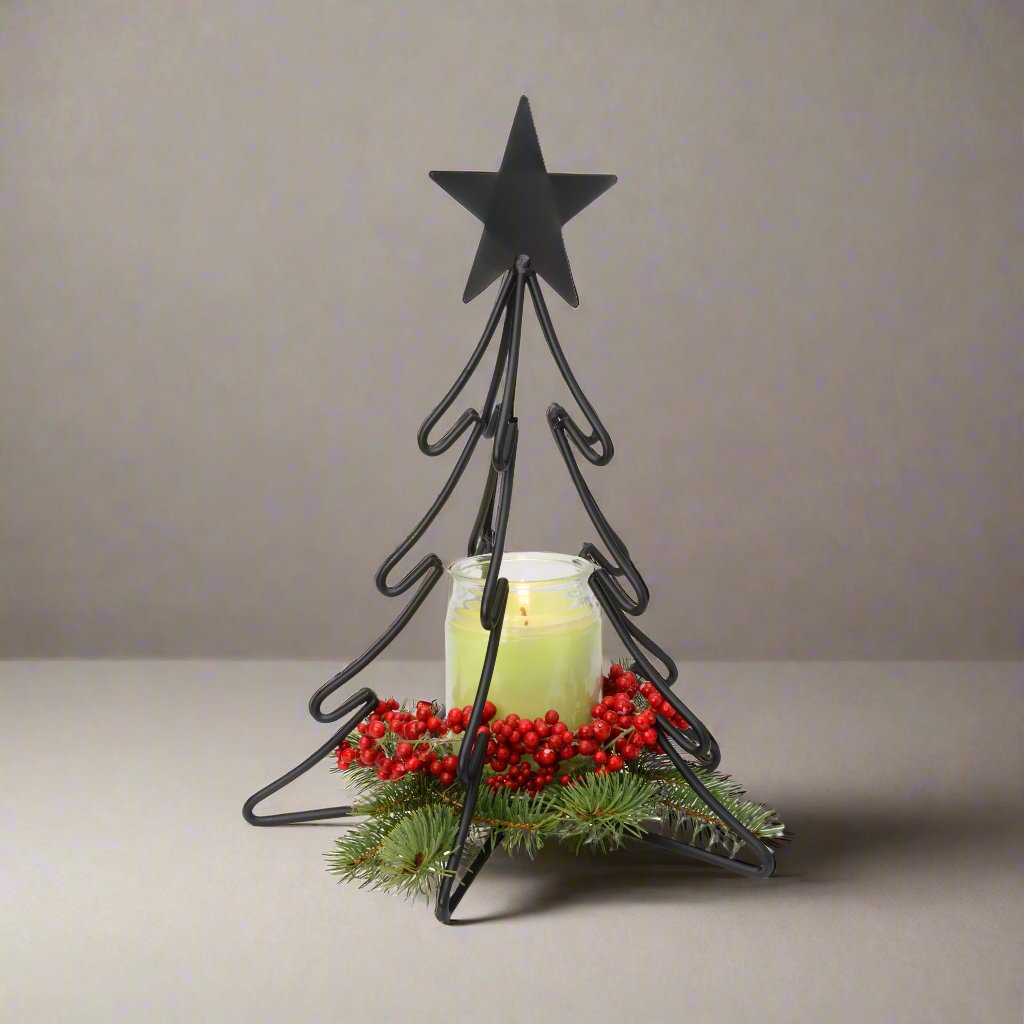 Black Wrought Iron Metal Christmas Tree - 3 Sizes - Amish Handmade