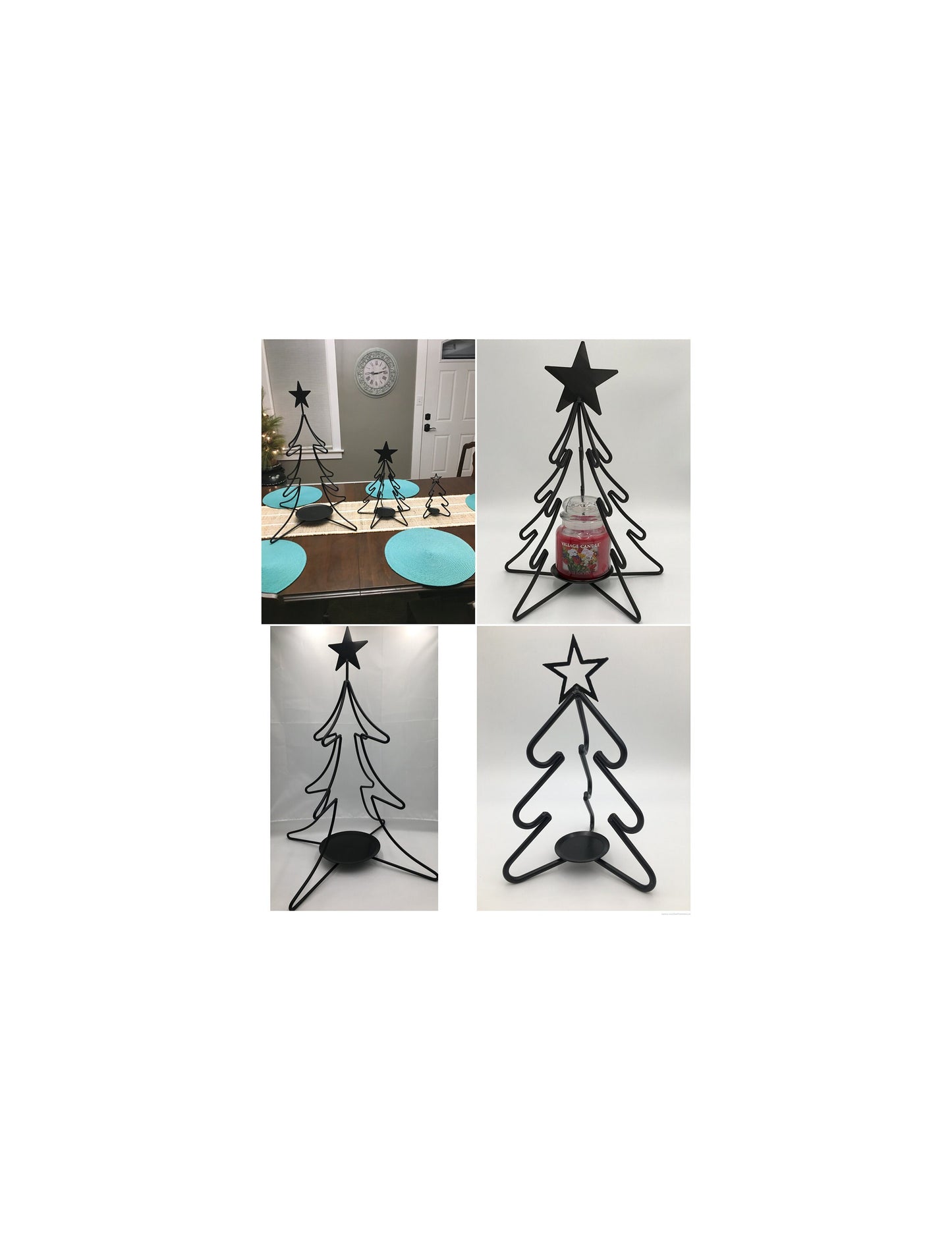 Black Wrought Iron Metal Christmas Tree - 3 Sizes - Amish Handmade