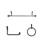 Farmhouse Style 3-Piece Wrought Iron Bathroom Hardware Set - Towel Bar, Towel Ring, Toilet Paper Holder