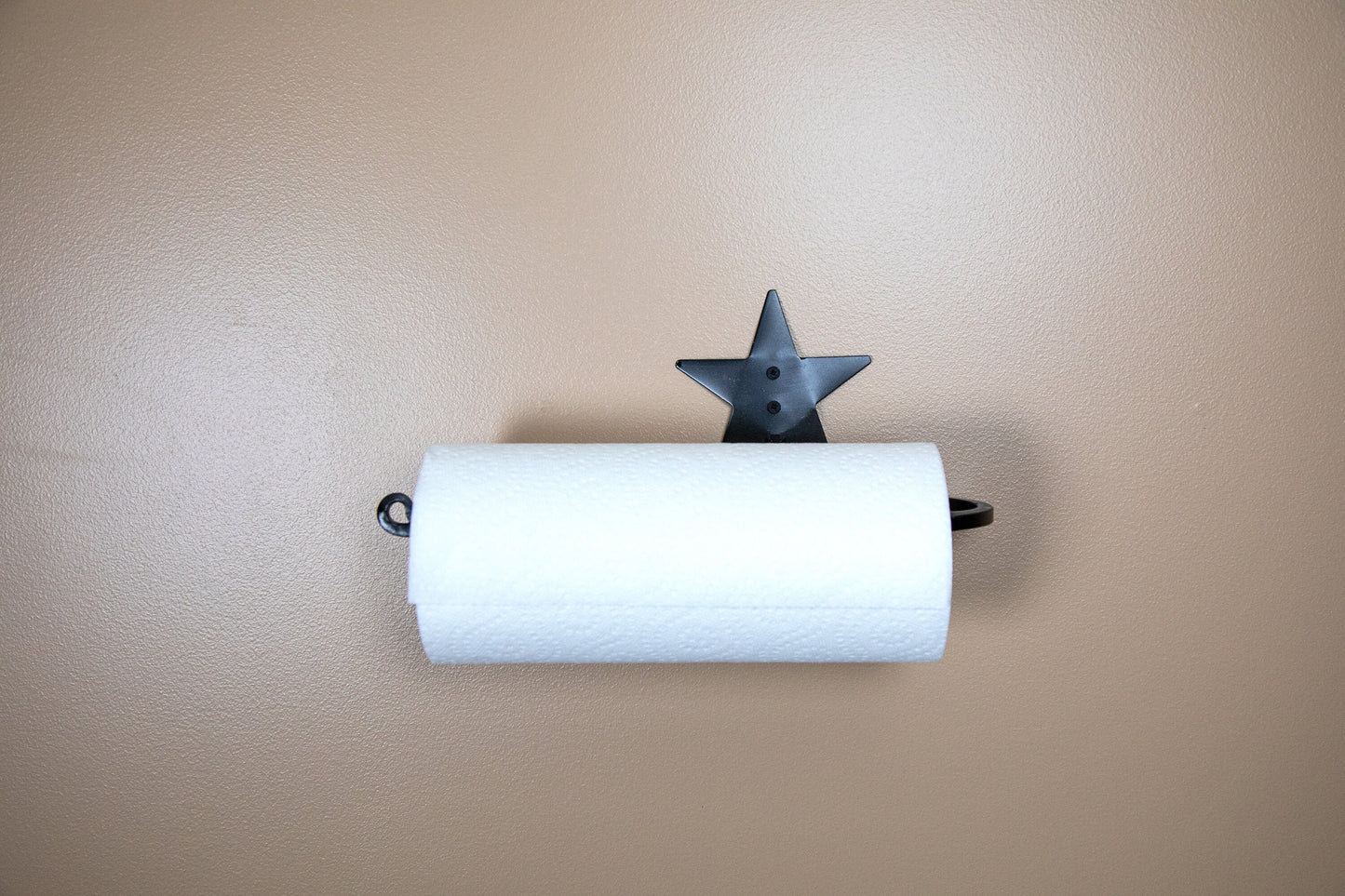 Rustic Star Paper Towel Holder - Wall Mount - Amish handmade