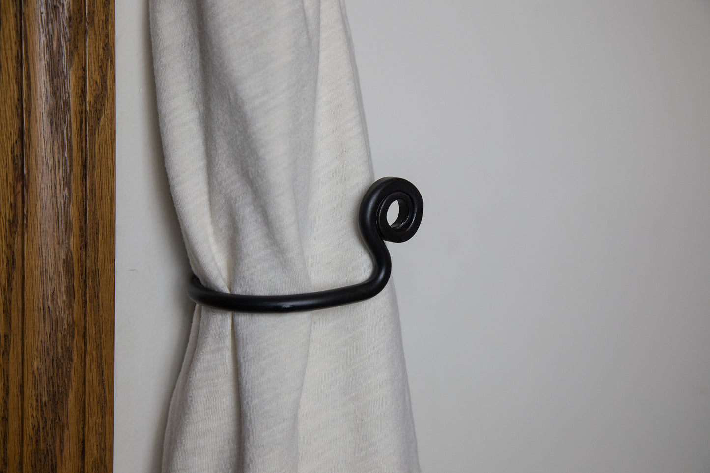 Wrought Iron Curtain Hold Back Curled - Set of 2- Amish Made