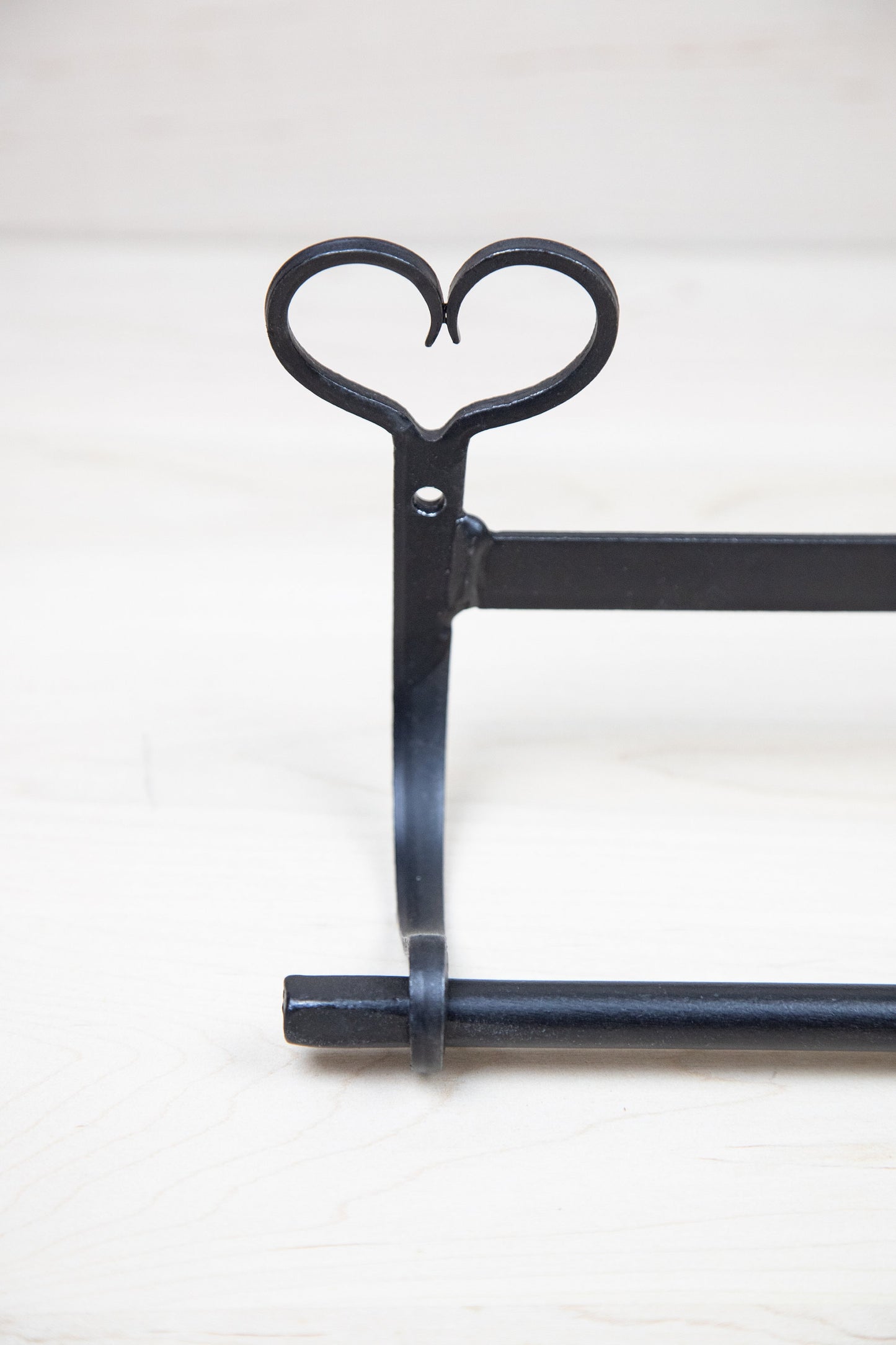 Wall mounted Toilet Paper Holder - Heart accents - wrought iron - Amish made