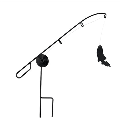 Wrought Iron Fishing Pole- Garden Decor- Amish Made