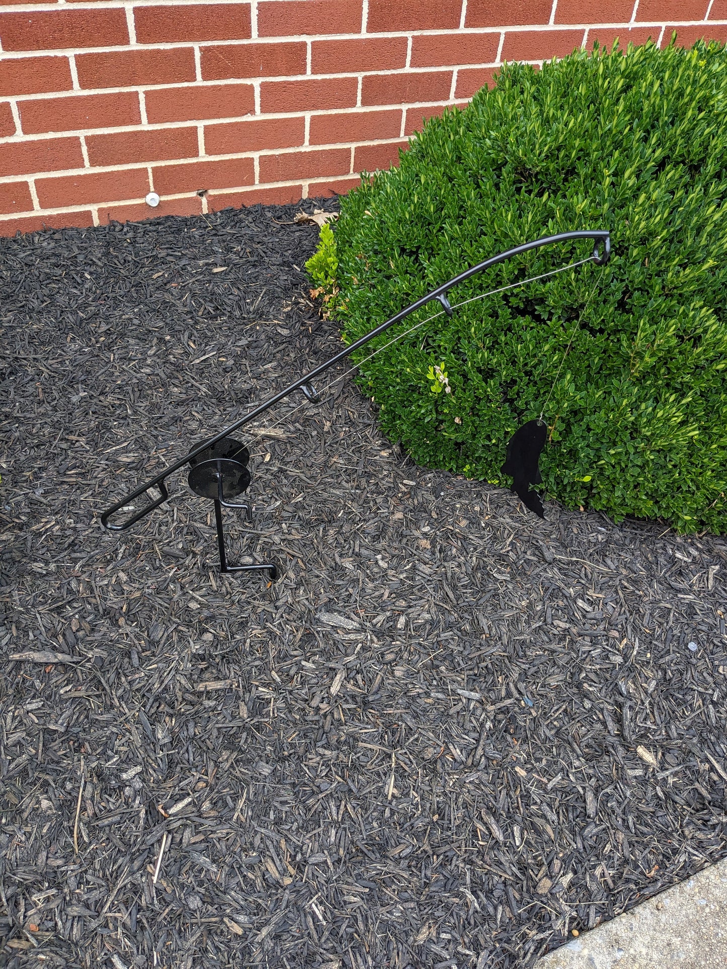 Wrought Iron Fishing Pole- Garden Decor- Amish Made