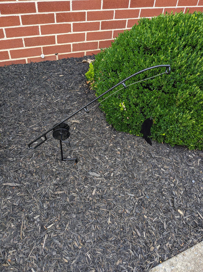 Wrought Iron Fishing Pole- Garden Decor- Amish Made