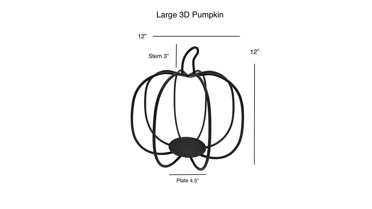 Decorative Wrought Iron 3D Pumpkin - Small, Medium, Large - Amish made