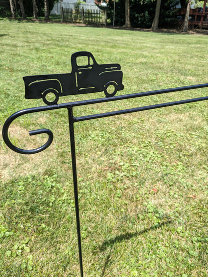 Wrought Iron Truck Garden Flag Pole Holder - Amish Made in the USA