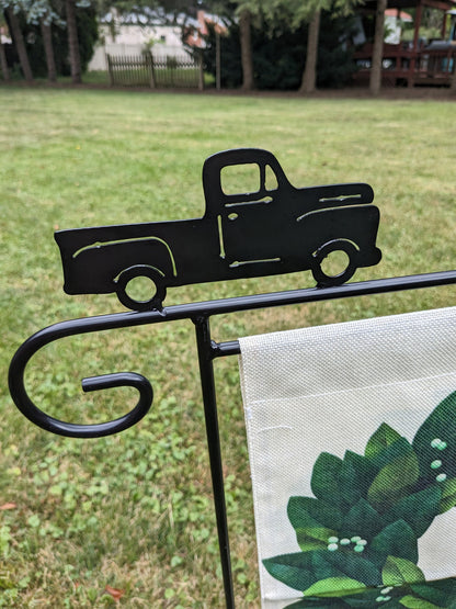 Wrought Iron Truck Garden Flag Pole Holder - Amish Made in the USA