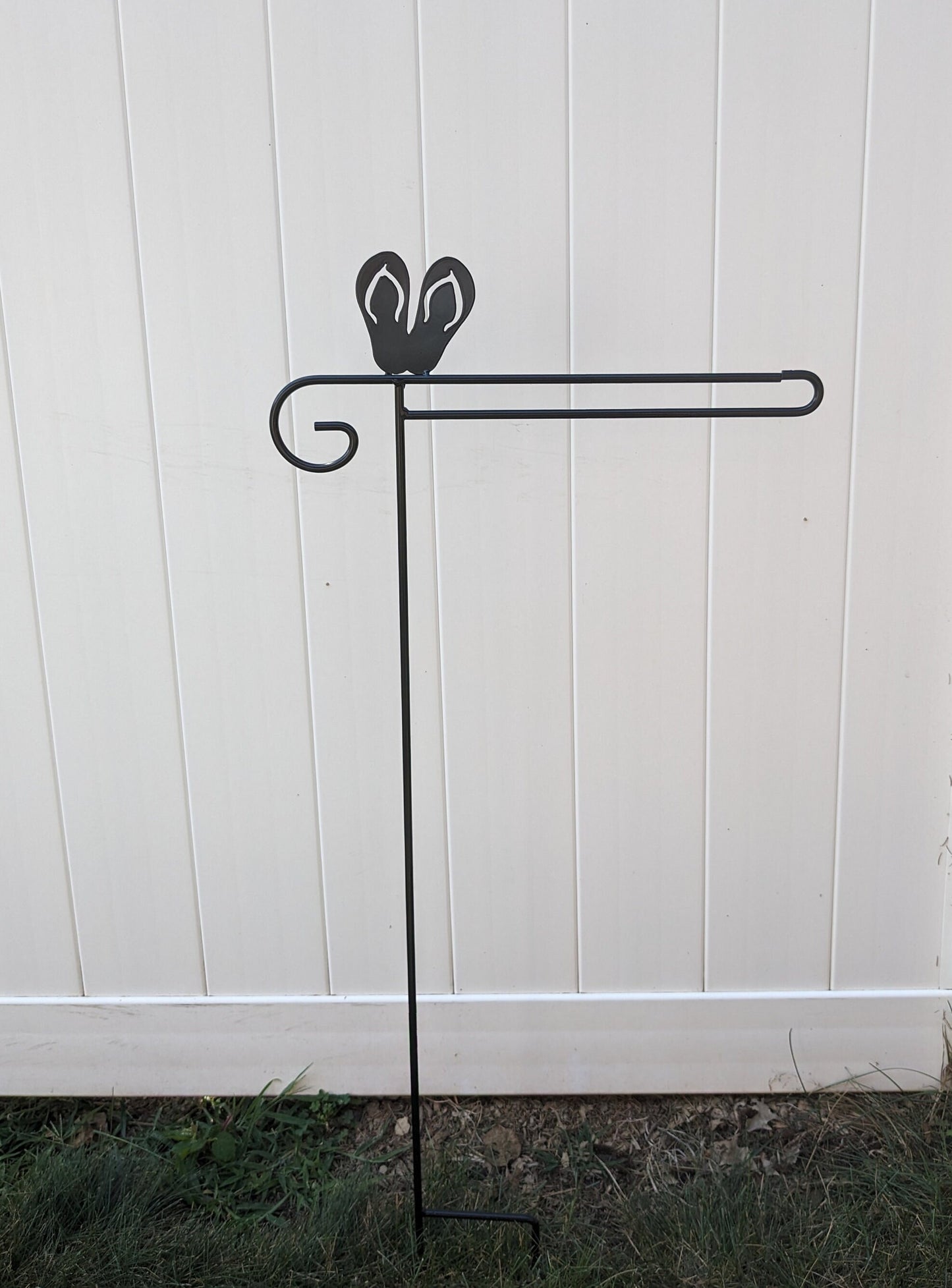 Flip-Flop Flag Holder Stand - Heavy Duty Black Wrought Iron - 36" high - Amish Made