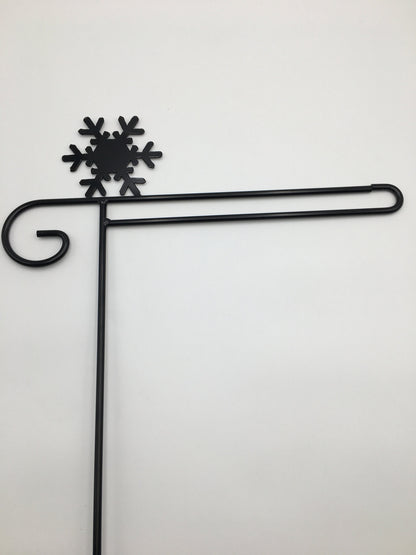 Snowflake Flag Holder Stand - Powder coated wrought iron - Amish made