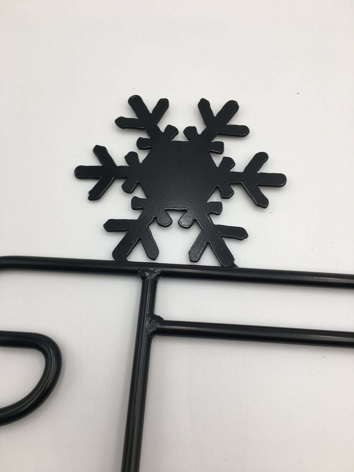 Snowflake Flag Holder Stand - Powder coated wrought iron - Amish made