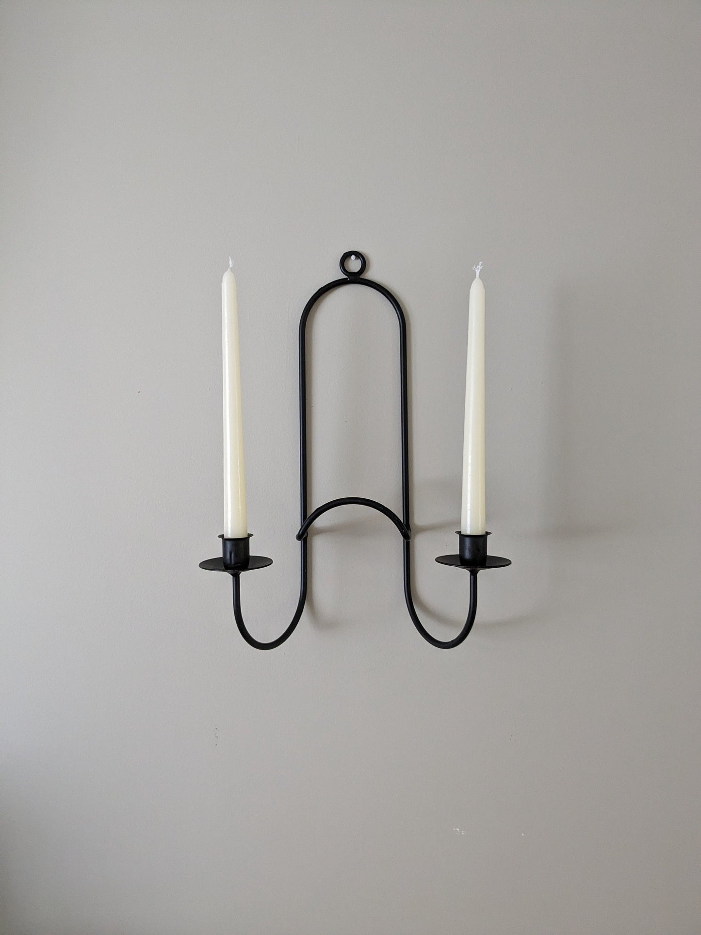 Wrought Iron Plate Holder with Candles- Hanging Plate Holder- Amish Made