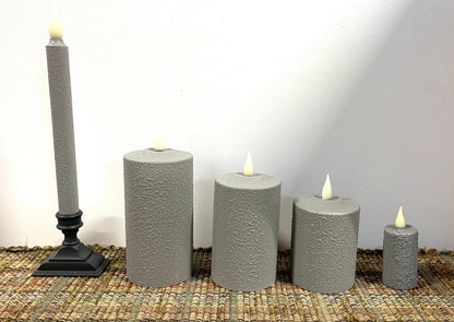 Hand-Waxed Textured Candles - Flameless - Pillars, Tapers, Votives