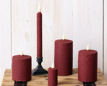 Hand-Waxed Textured Candles - Flameless - Pillars, Tapers, Votives