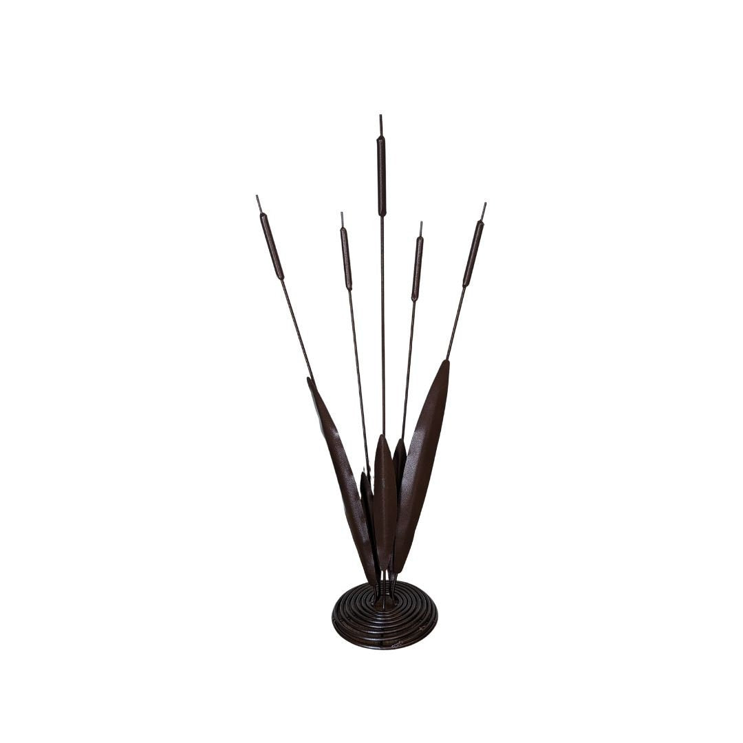 Cattails Lawn Ornament - Flowerbed or Garden - Powder Coated Wrought Iron in Copper tones - Amish Made