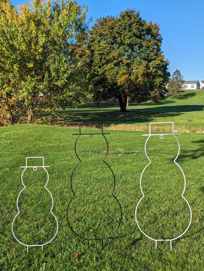 Outdoor wrought Iron Christmas Tree and Snowman Lawn Ornaments - Powder Coated - Small & Large - Amish Made