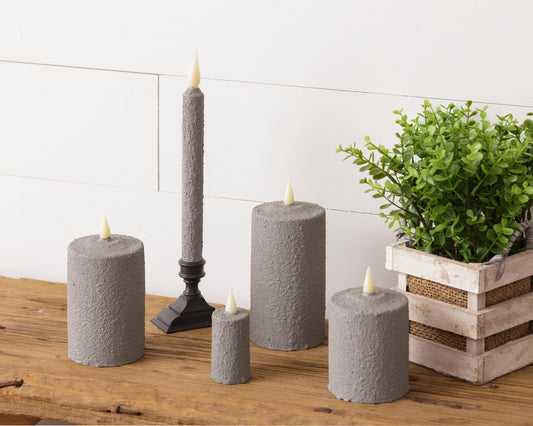 Hand-Waxed Textured Candles - Flameless - Pillars, Tapers, Votives