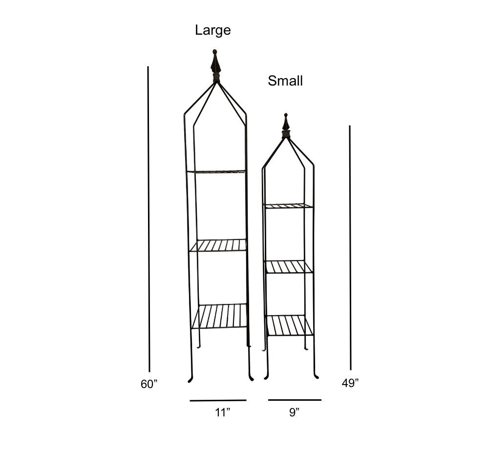 Wrought Iron Shelf Stand, Small and Large, Amish Made