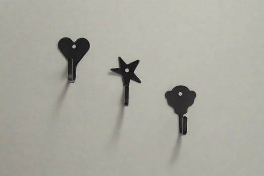 Star, Heart, Key Hook with Ring, Rustic Wall Mount - Amish Made in USA