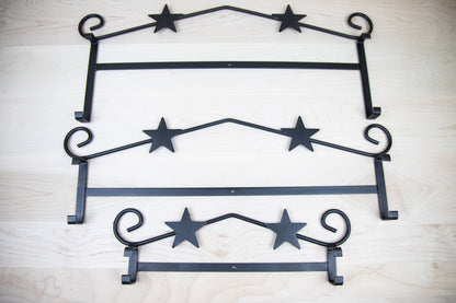 Wrought Iron Star Sign Holder- Wall Mount- Amish Made