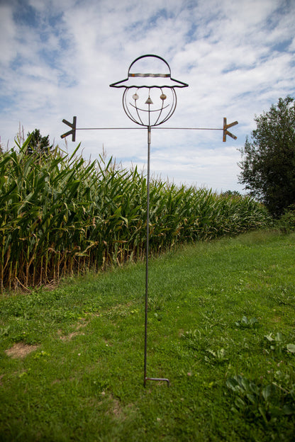 Wrought Iron Scarecrow - 6.5 feet tall - Amish made