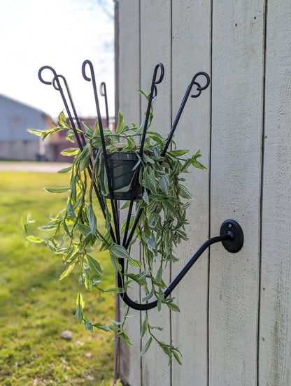 Wall Mount Plant Holder- Wrought Iron- Amish made in the USA