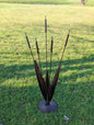 Cattails Lawn Ornament - Flowerbed or Garden - Powder Coated Wrought Iron in Copper tones - Amish Made