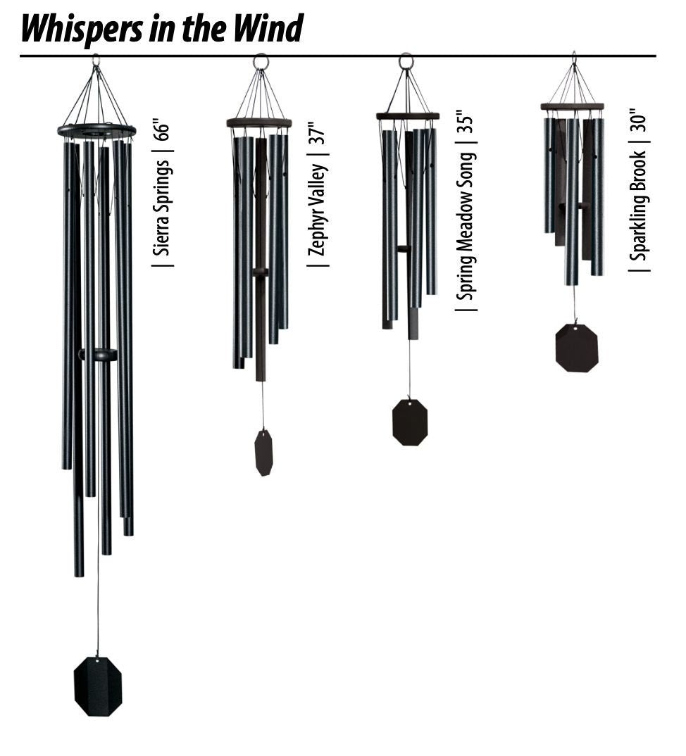 Large Wind Chimes - Black 1.5" round Aluminum Tubes - Amish made