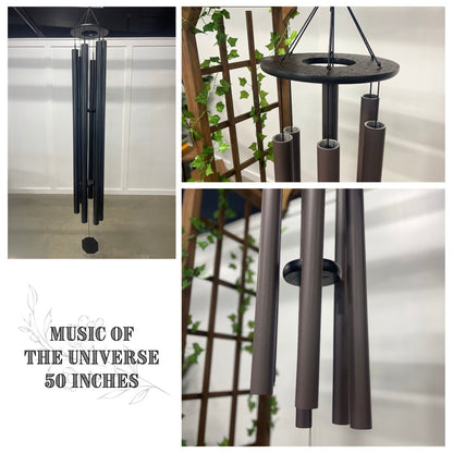 Large wind chimes - black 2" round aluminum tubes - various lengths - Amish made