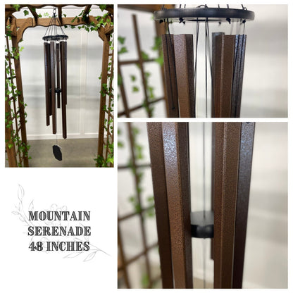 Large Wind Chimes - 1" square bronze aluminum tubes - Eco Friendly - Amish made