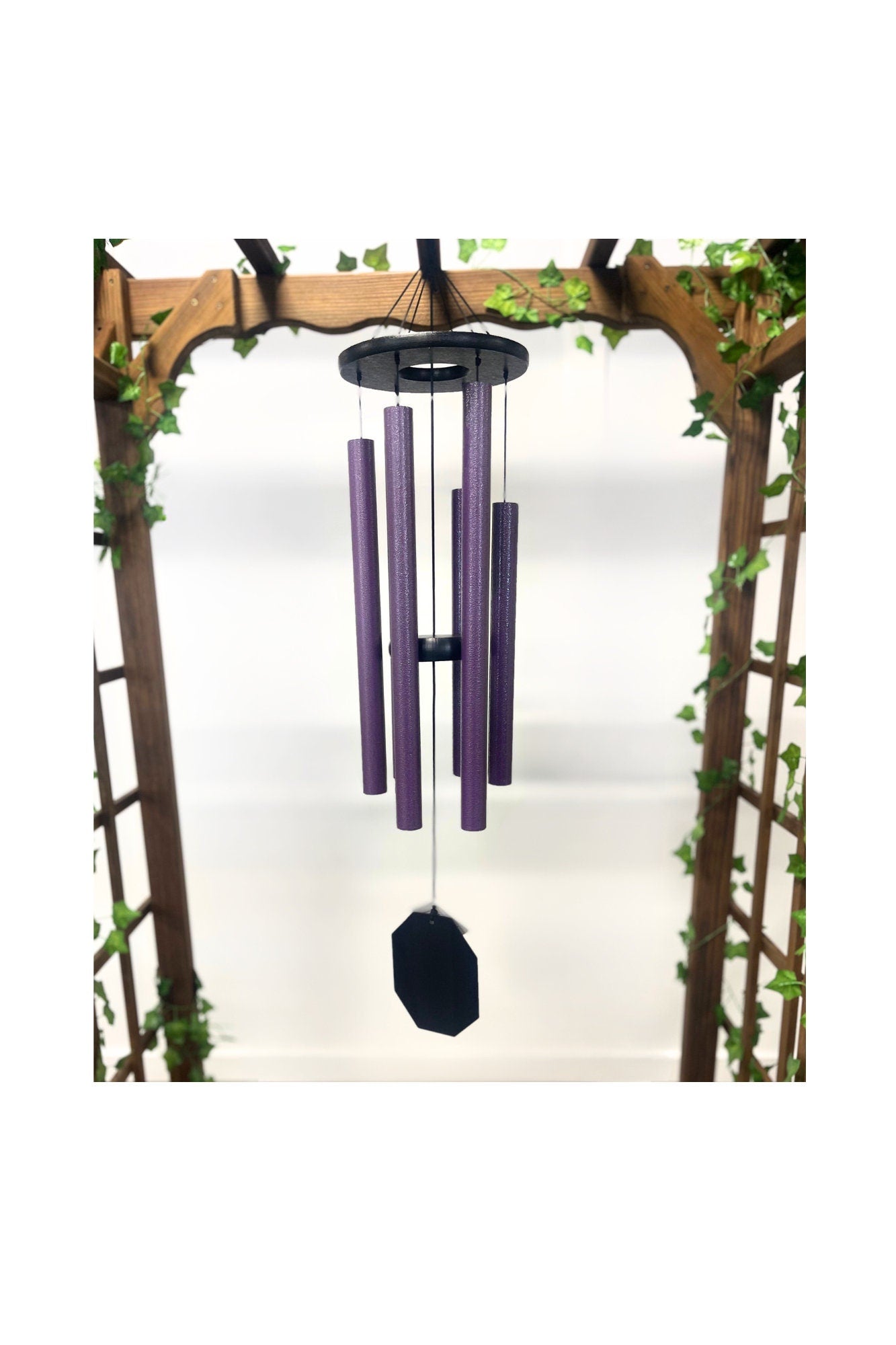 Large Wind Chimes - 1 1/8" round purple Aluminum Tubes - Eco Friendly - Amish made