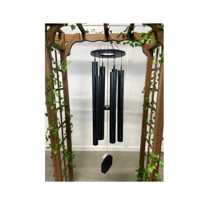 Large wind chimes - black 2" round aluminum tubes - various lengths - Amish made