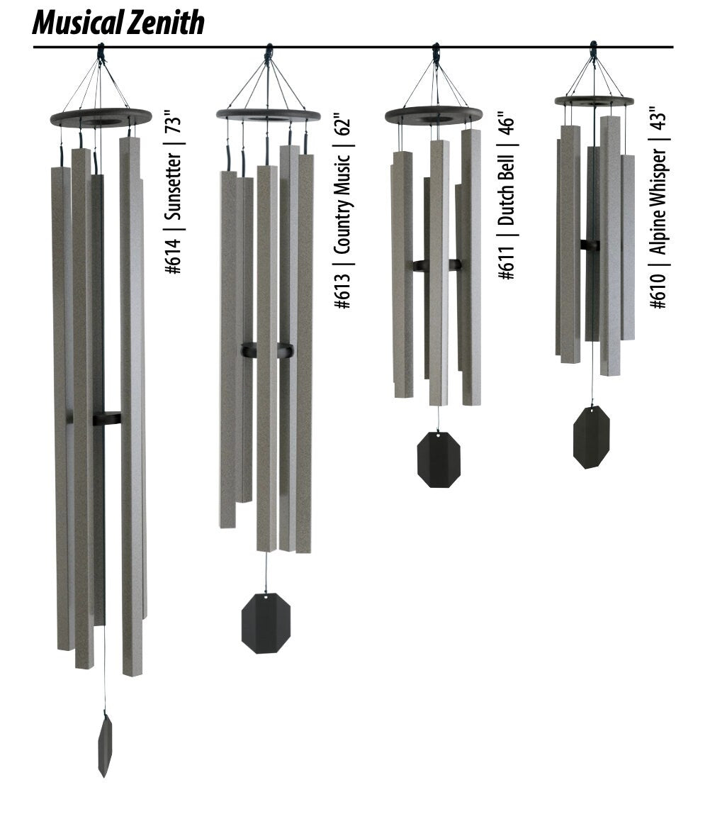 Large Wind Chimes - Aluminum 1.5" square Tubes- Various sizes - Eco Friendly - Amish made