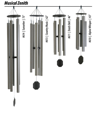 Large Wind Chimes - Aluminum 1.5" square Tubes- Various sizes - Eco Friendly - Amish made