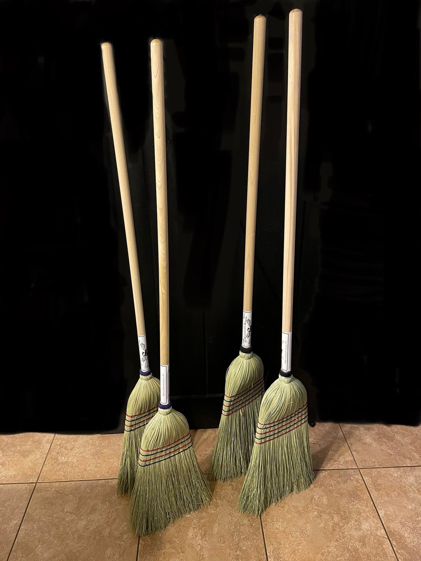 Amish Made High Quality Kitchen and Barn Broom - Handmade Corn Brooms - Small & large