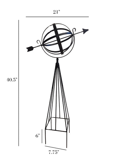 Wrought Iron Armillary - 34.5" high - Amish made - Yard decor - metal