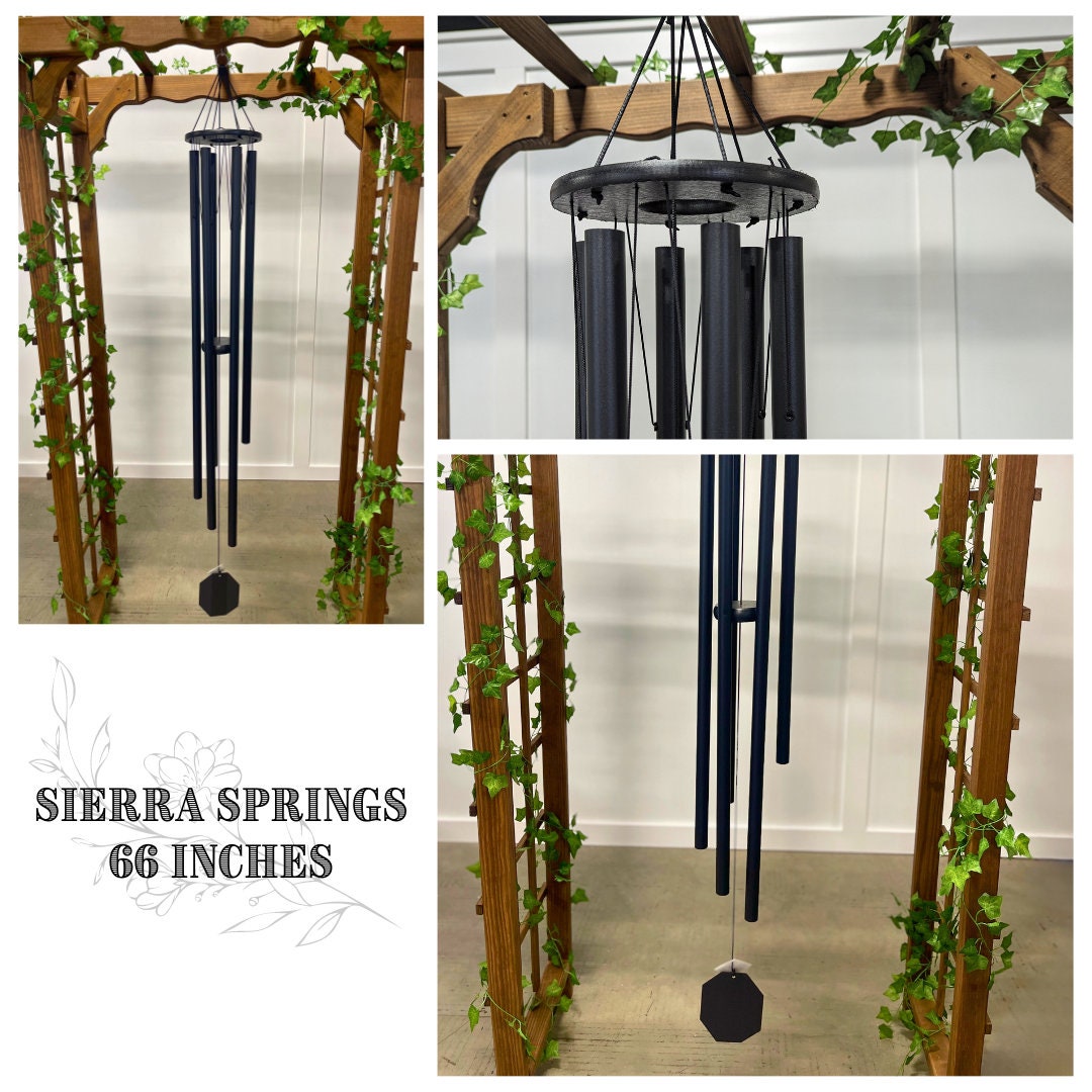 Large Wind Chimes - Black 1.5" round Aluminum Tubes - Amish made