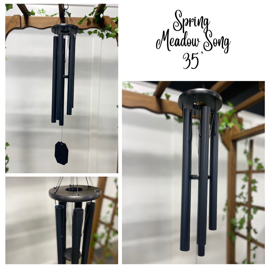 Large Wind Chimes - Black 1.5" round Aluminum Tubes - Amish made