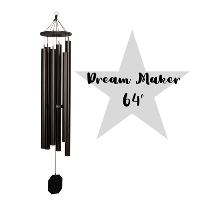 Large wind chimes - black 2" round aluminum tubes - various lengths - Amish made