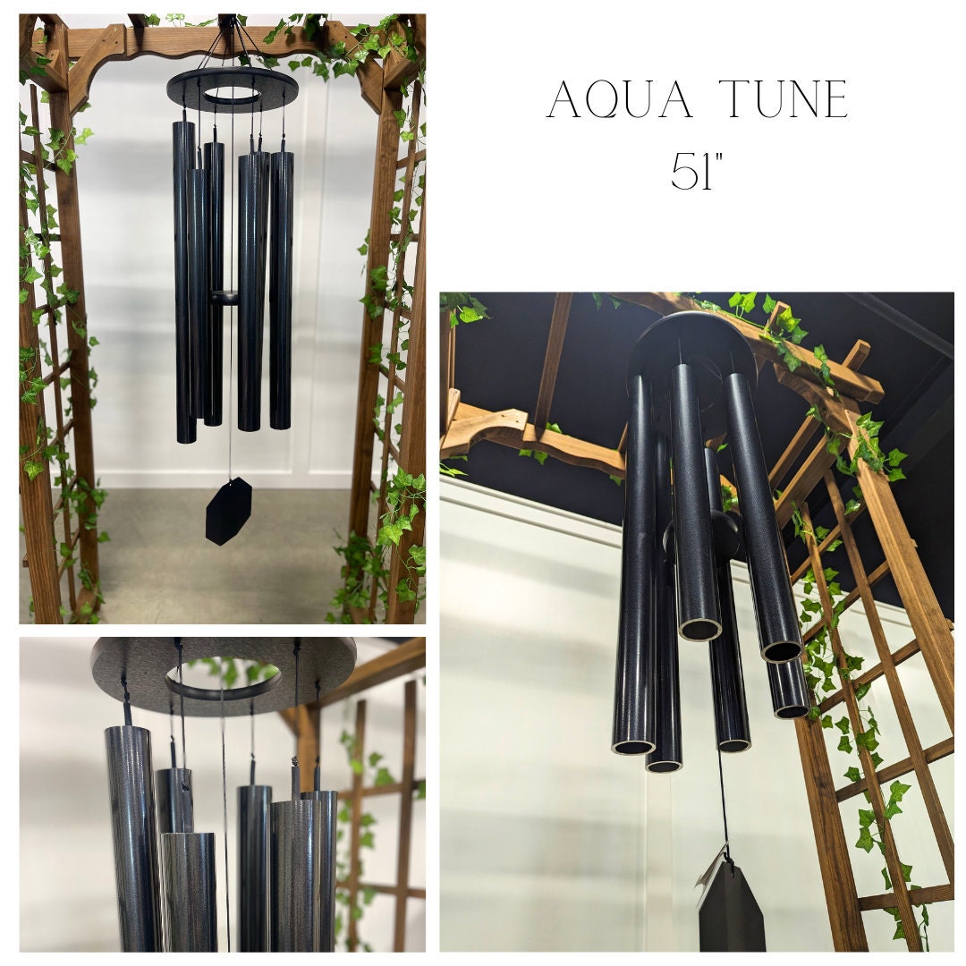 Large wind chimes - black 2" round aluminum tubes - various lengths - Amish made