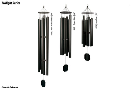 Large wind chimes - black 2" round aluminum tubes - various lengths - Amish made