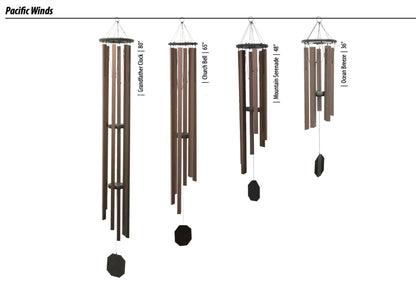 Large Wind Chimes - 1" square bronze aluminum tubes - Eco Friendly - Amish made