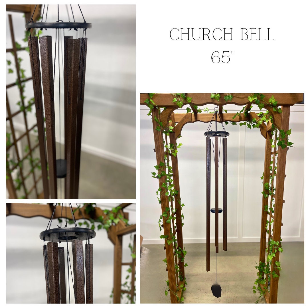 Large Wind Chimes - 1" square bronze aluminum tubes - Eco Friendly - Amish made